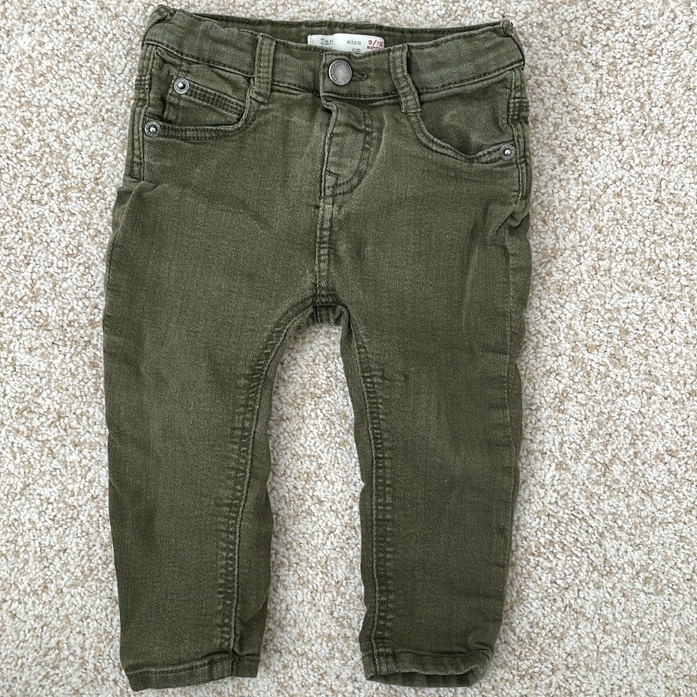 Zara Baby Skinny Jeans 9/12months vintage green